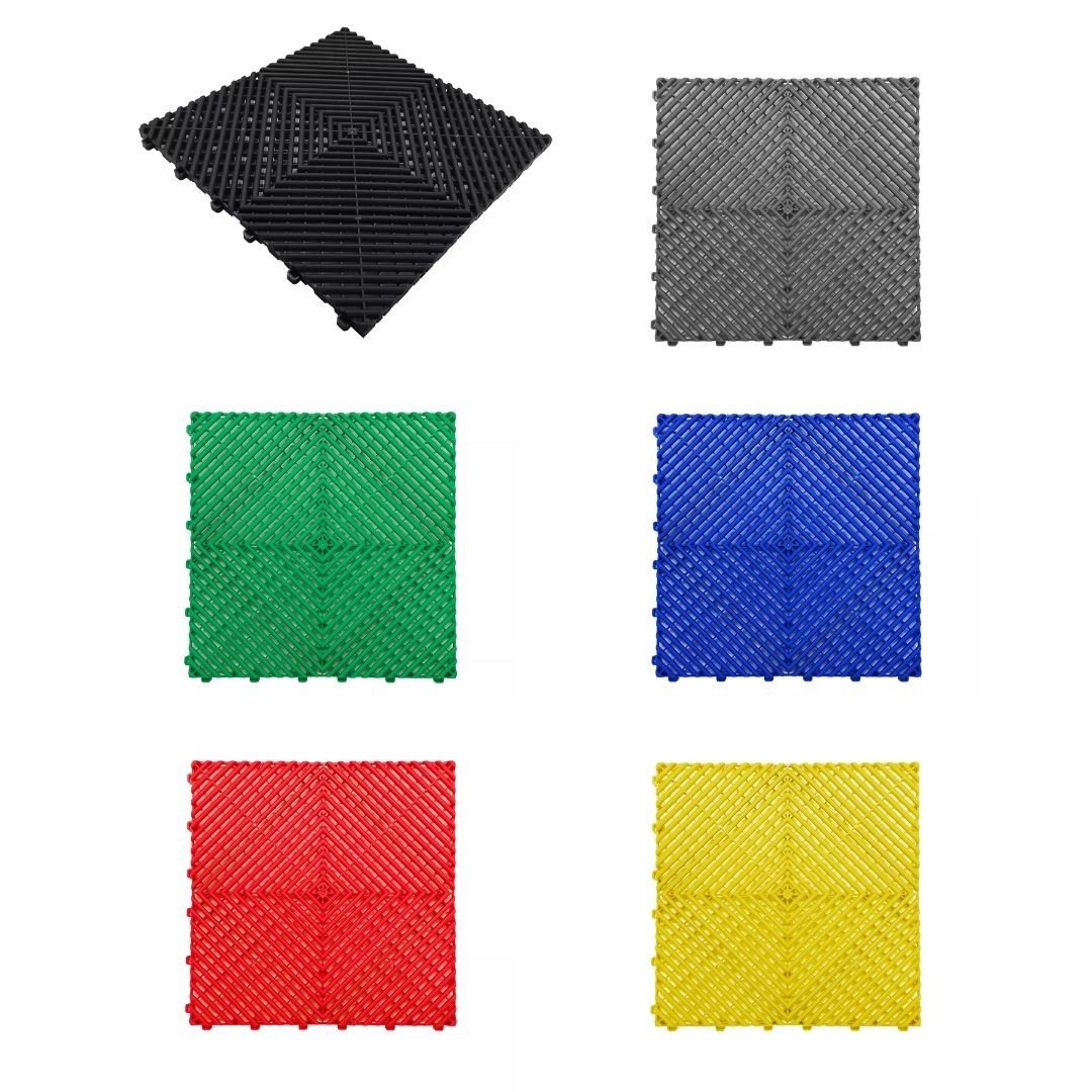 Vented Modular Interlocking Flooring Tiles